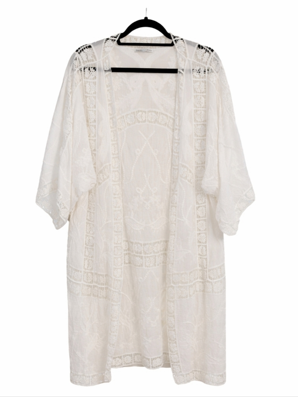 Seen And Be Seen White Lace Kimono Cover-Up M / L - Picture 3 of 7